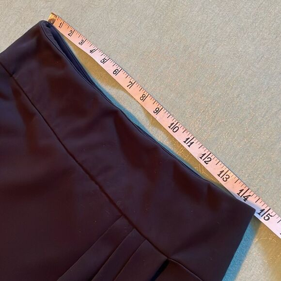 Apt. 9 size 6 fully lined black skirt side zipper wide waistband, cross over EUC - Picture 3 of 12